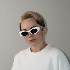 NEW Versace VE4480U 314/87 White Dark Grey Oval Unisex Sunglasses